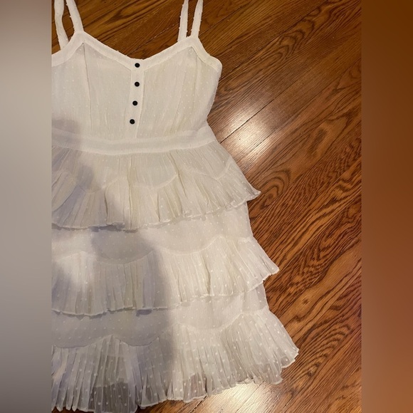 Maje White Ruffle Dress Size 2/Medium - Picture 5 of 9